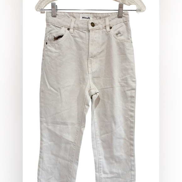 ROLLA'S High Rise Straight Jeans Cream - Picture 3 of 8